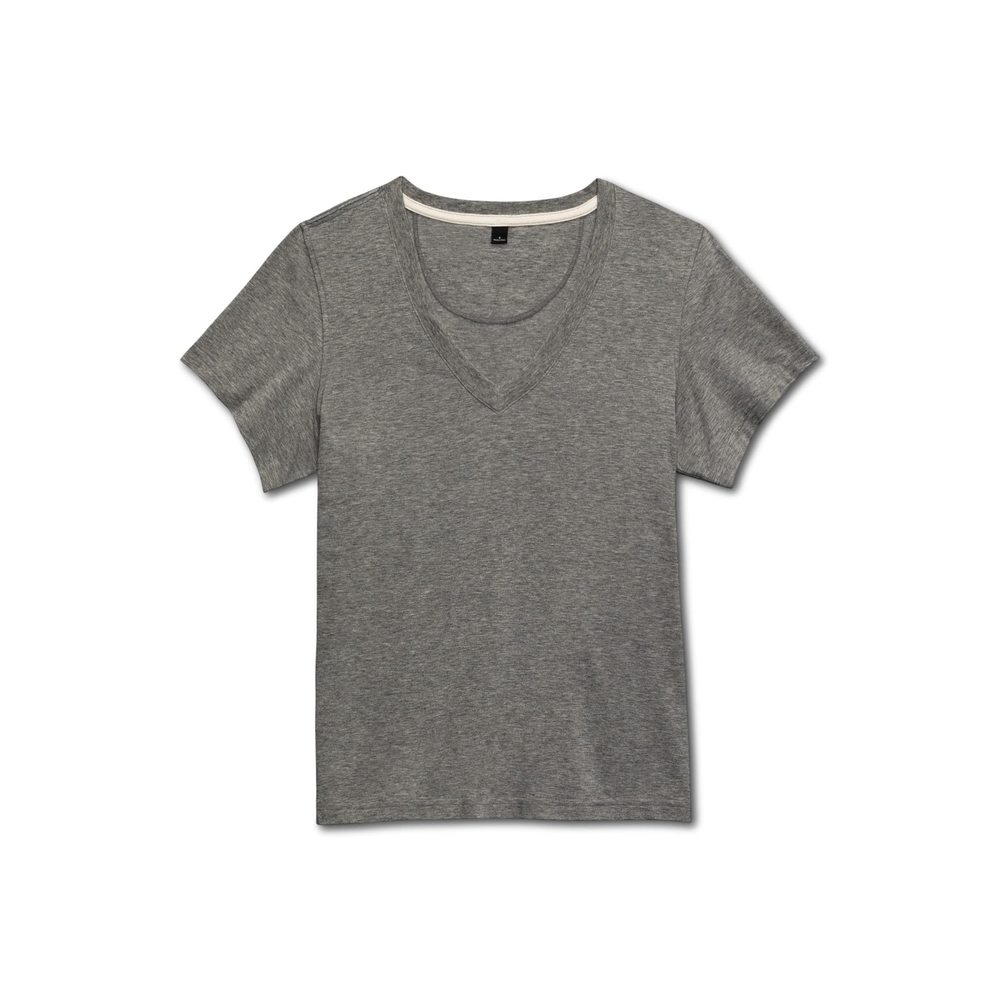 LABEL Womens Vee T-Shirt Heather Grey SM Cotton Blend